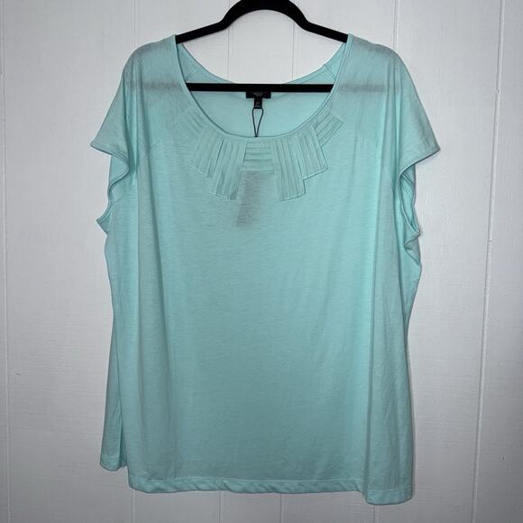 Talbots Women’s Short Sleeve Blouse Light Blue Size 2X NWT - Picture 1 of 5